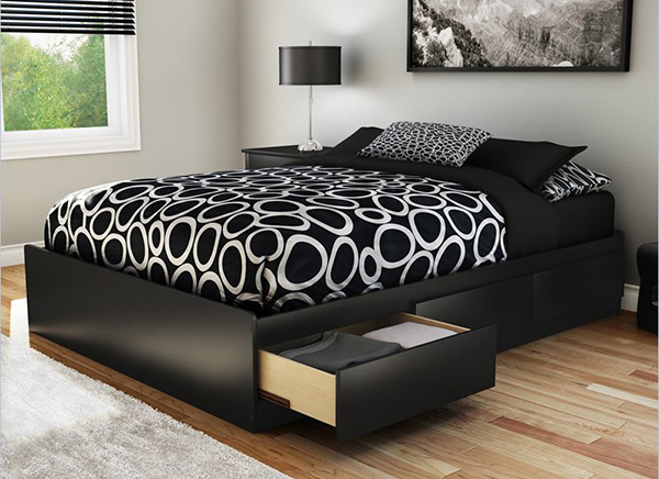 beautiful black bed