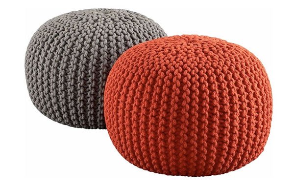 Wool poufs