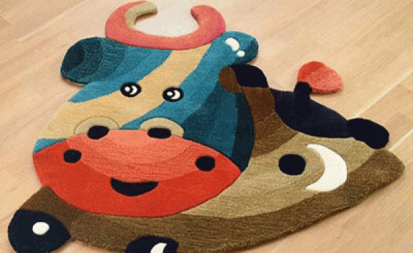 Colorful Cow Rug