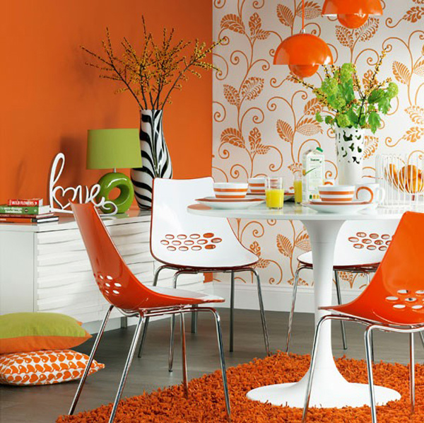 15 Catchy Orange Dining Room Designs Home Design Lover
