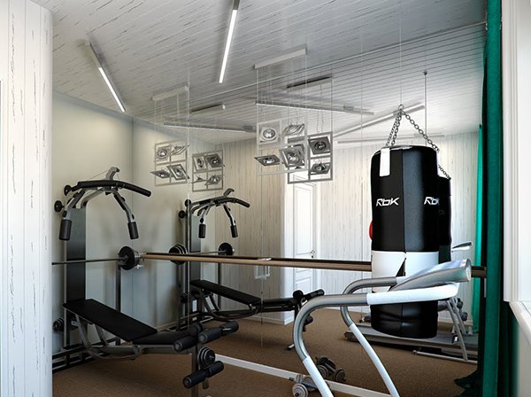 Low Ceilings Gym Ideas \u0026 Photos | Houzz 78 Home Gym Design Ideas (Phot...