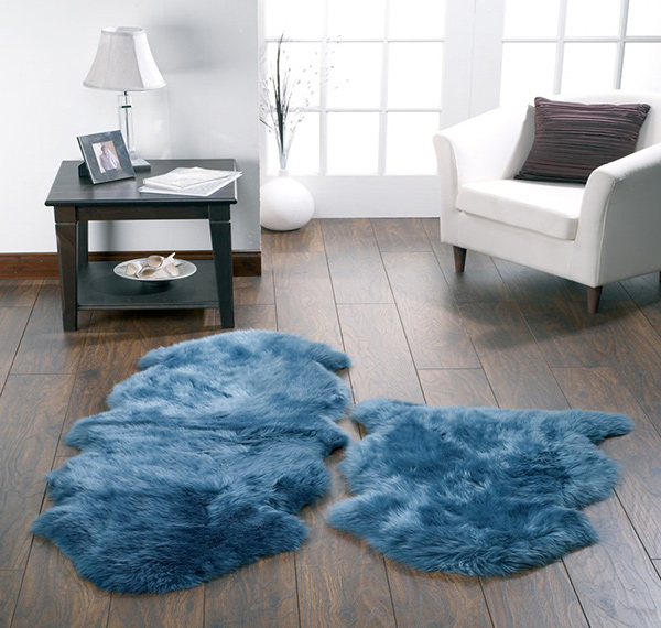 Teal Sheepskin Rug