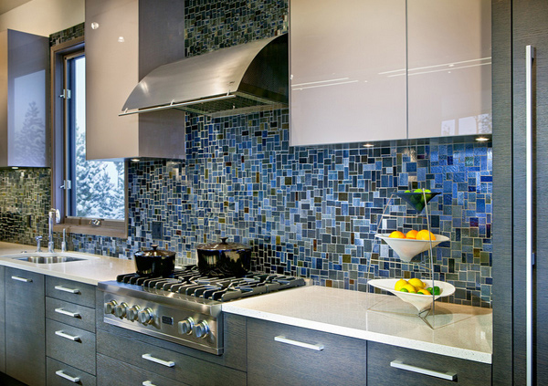 blue mosaic tiles