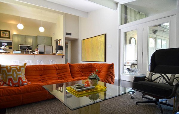 orange sofa