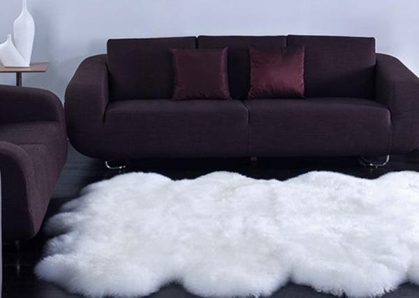 Sheepskin Wool Eight Pelt Shag Rug