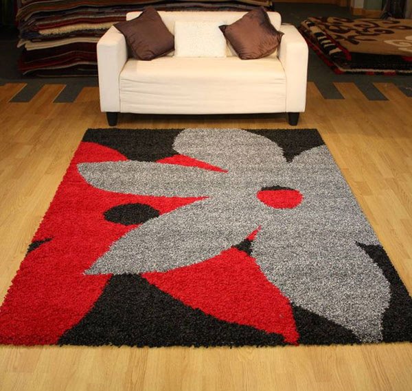 Floral BRG Shaggy Rug