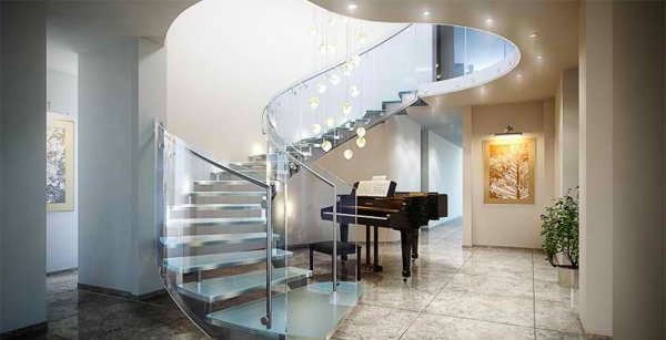 Glass stairs