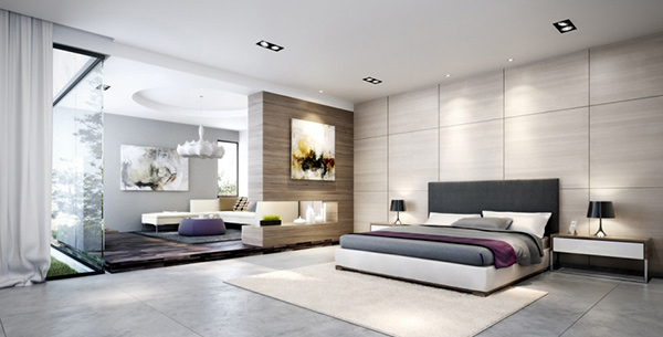 modern luxurious master bedroom