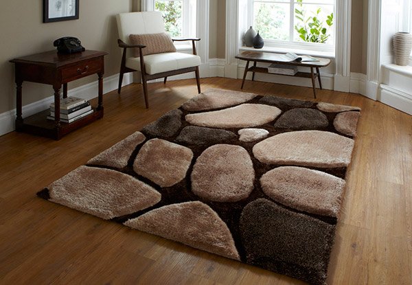 Noble House Brown Pebble Rug