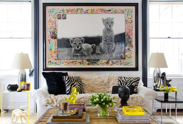 white and black art deco living rooms