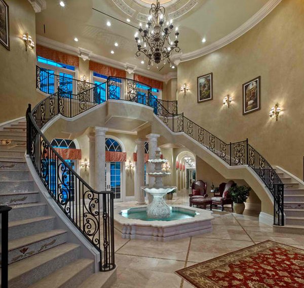 Featured image of post Marble Double Staircase Foyer / Luxury solar system raindrop crystal chandelier.