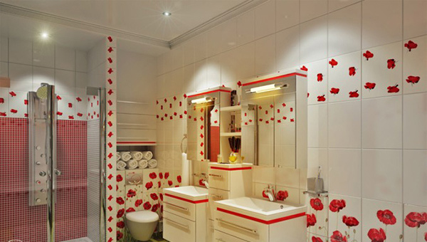 Bathroom flower design