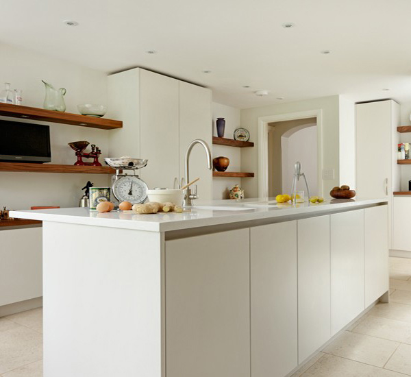 sleek white kitchen