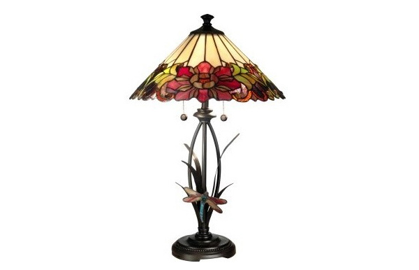 Dale Floral Dragonfly Tiffany Table Lamp