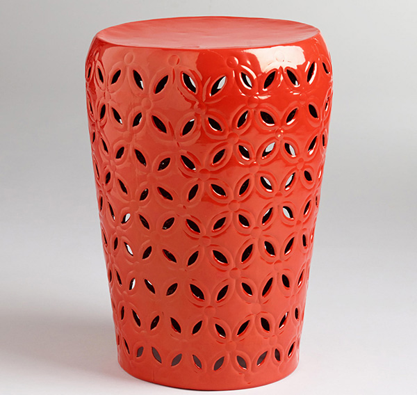 orange drum stool