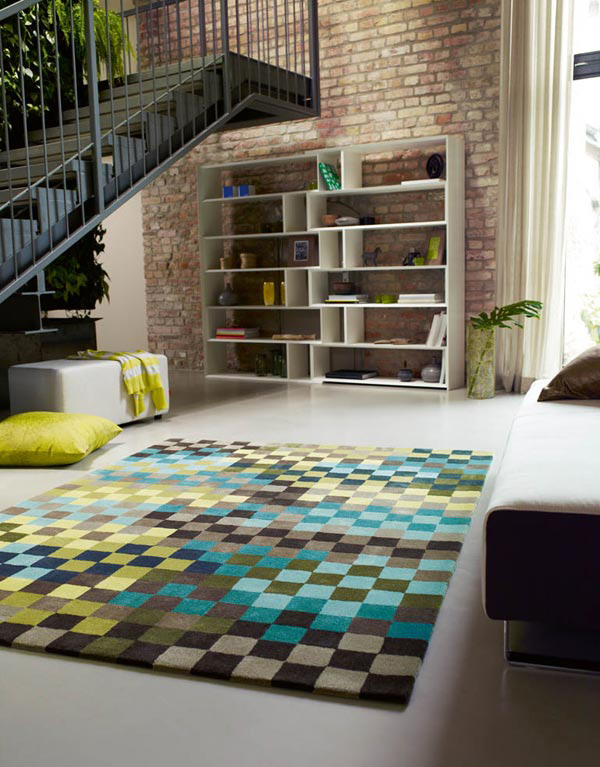 Pixel Green / Blue / Taupe Rugs