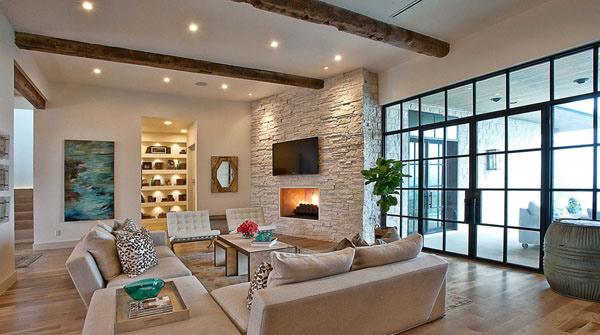 Living Area fireplace