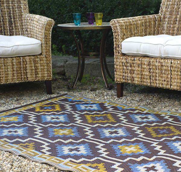 Royal Blue and Chocolate Rug