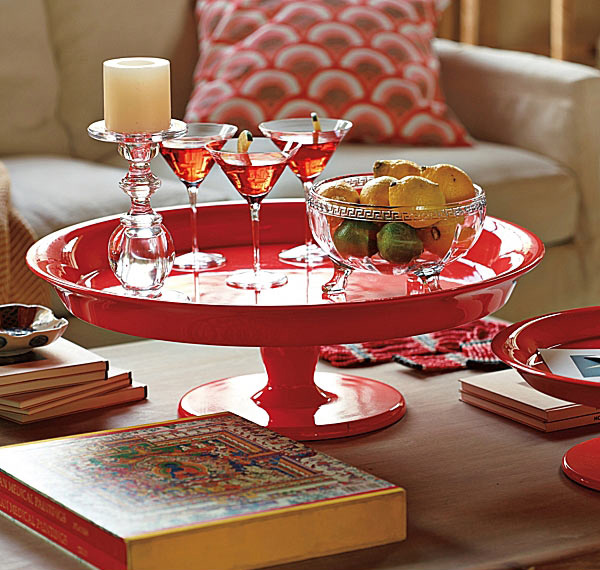 Flame Pedestal Trays