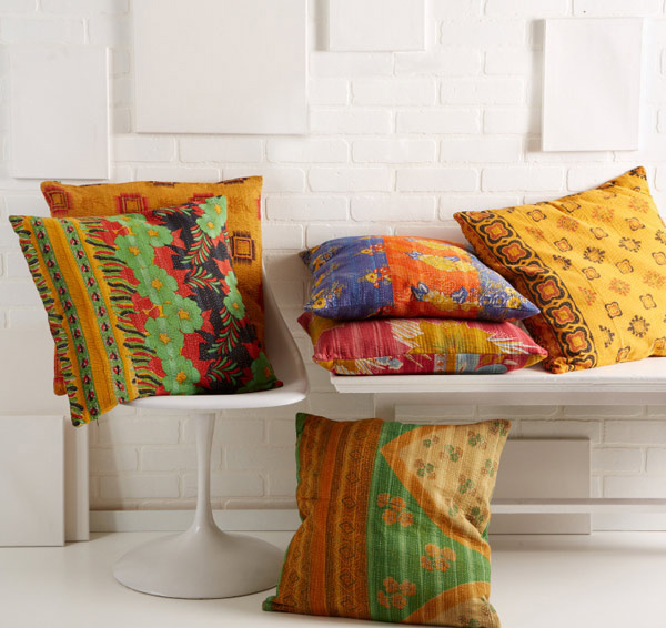 Kantha Hand-stitched Pillow Assorted Designs