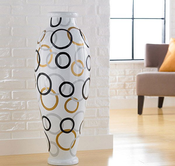 Modern Circles Round Floor Vase
