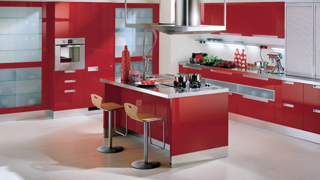 Crimson Red Kitchen