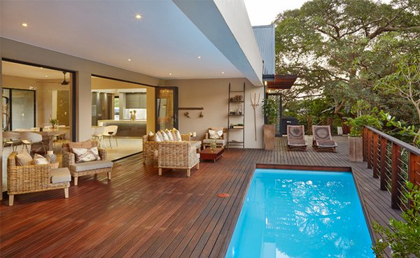 hardwood swimming pool decks