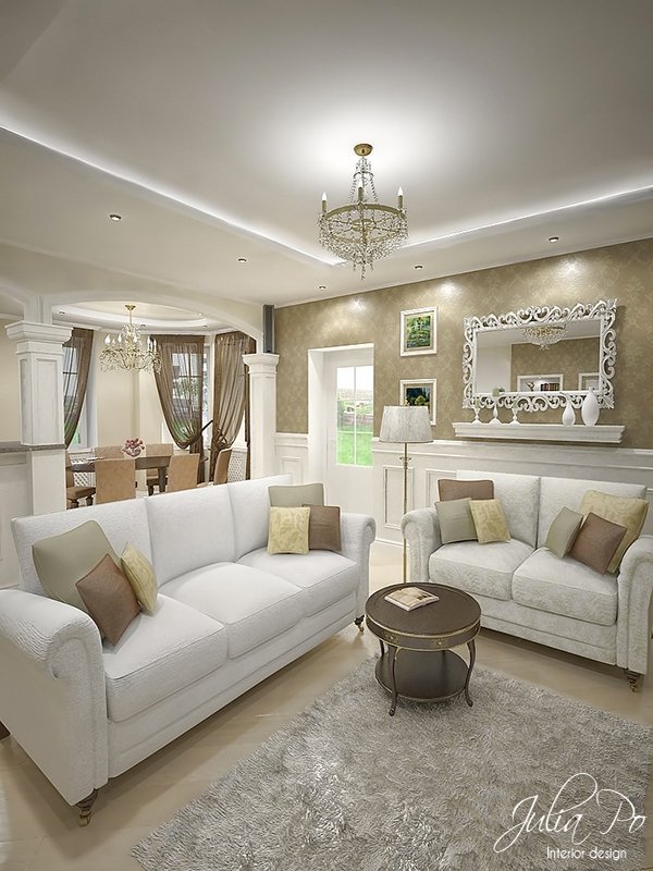 white living room sofa