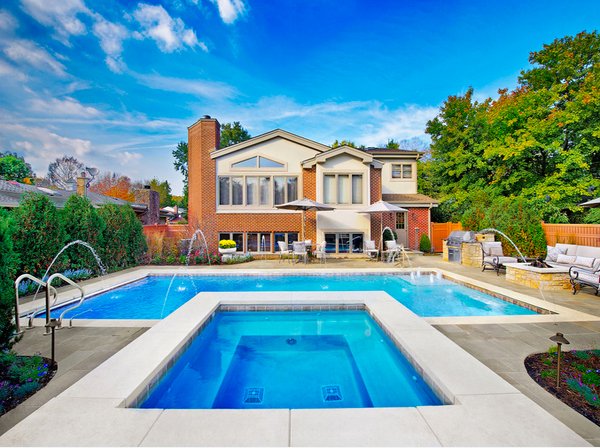 swimming pool and house