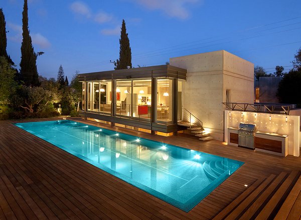 swimming pool and house