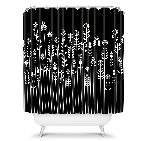 Budi Kwan Overgrow Black And White Shower Curtain