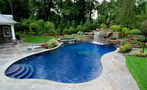 swimming pool stone decks