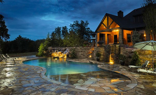 15 Swimming Pool Decks with Stone and Pavers | Home Design 