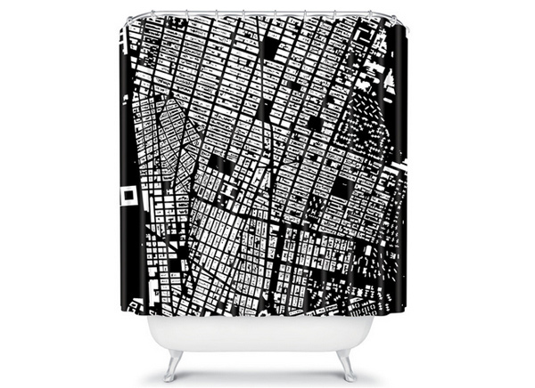 CityFabric Inc NYC Black Shower Curtain