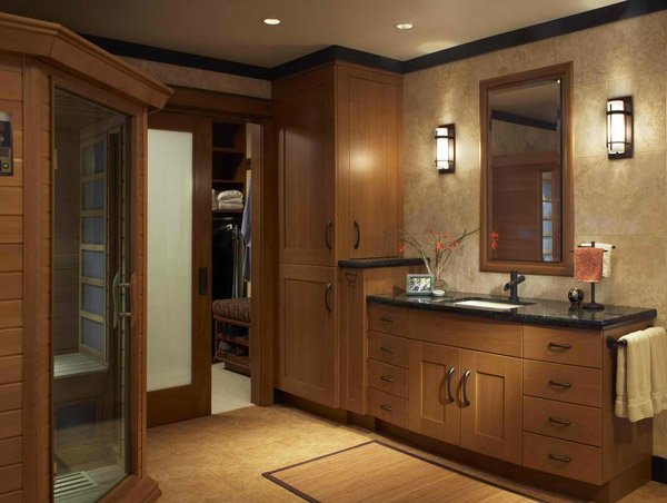 three-door tall bathroom cabinet