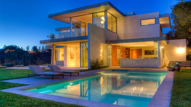 swimming pool and house