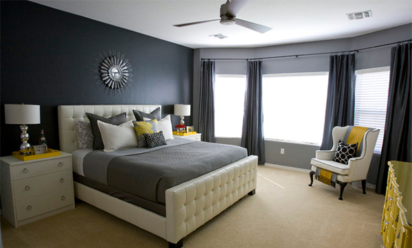 15 Visually Pleasant Yellow  and Grey  Bedroom  Designs  