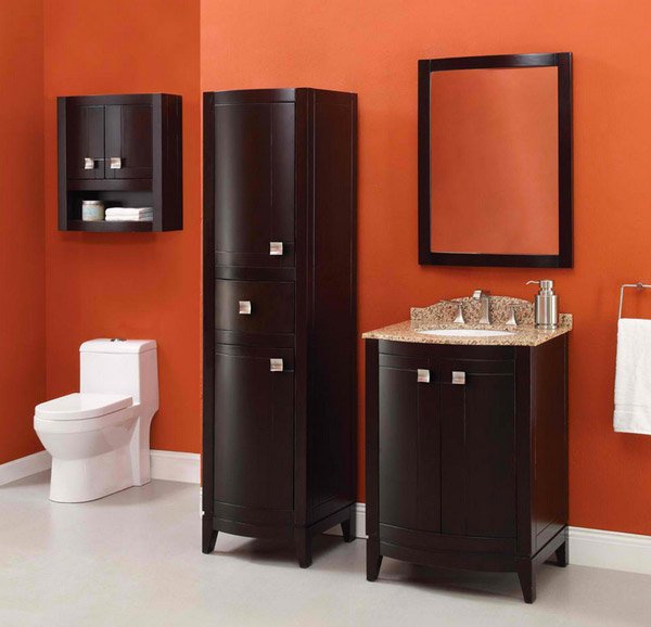 orange vanity room