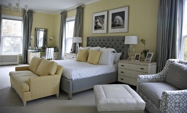 grey and lemon living room