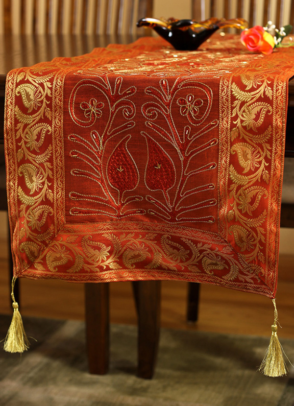 Ornamental Embroidered Table Runner