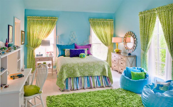 neon green bedroom