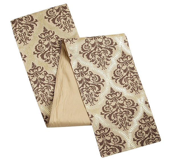 Metallic Damask Jute Table Runner