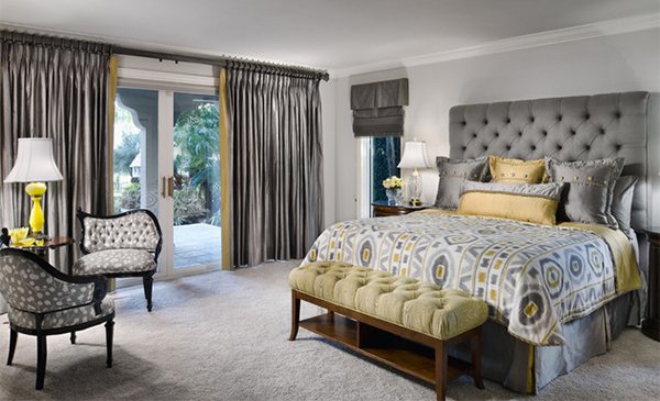 yellow gray bedroom decorating ideas