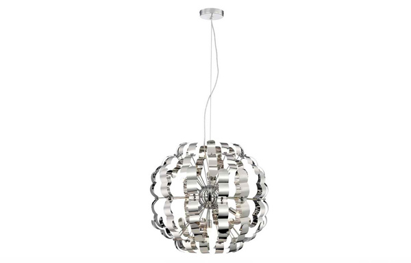 Wide Modern Chrome Pendant Light