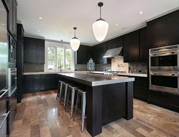 houzz black kitchen cabinets