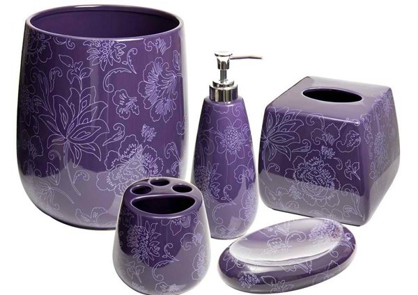 bathroom sets purple