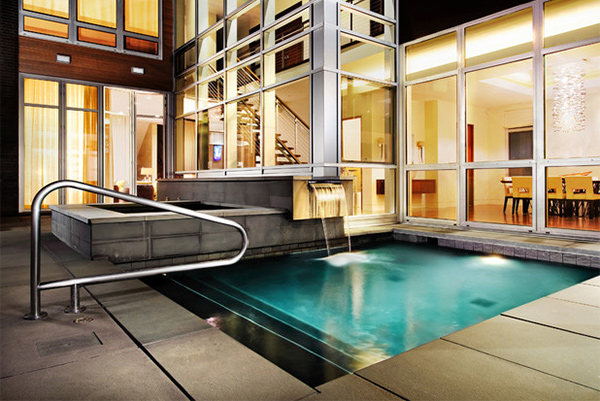 modern concrete pool