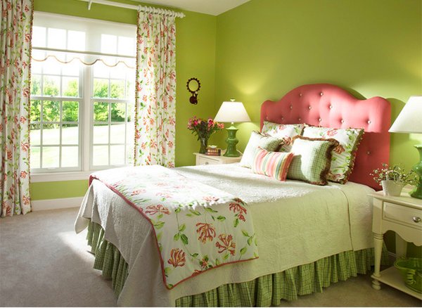 Pink and Green Bedroom