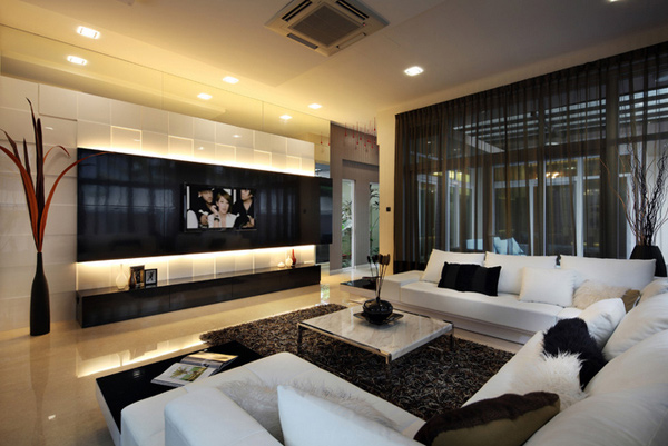 Image of living room design with tv