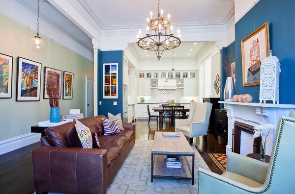 15 Interesting Combination Of Brown And Blue Living Rooms